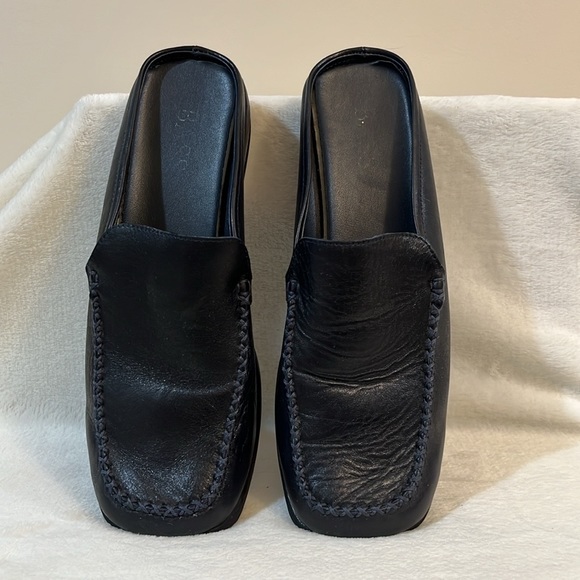Bass Navy Leather Slide Mule Clog. Size 7 1/2. Excellent Condition - Picture 2 of 9